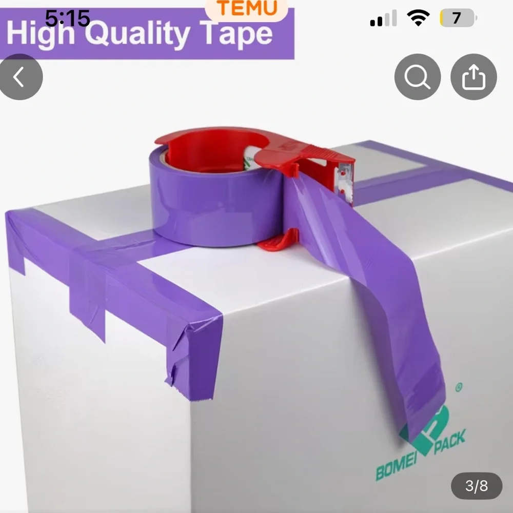 Purple Packing Tape Shipping Tape Roll Cute Packaging Supplies 50 Yards
